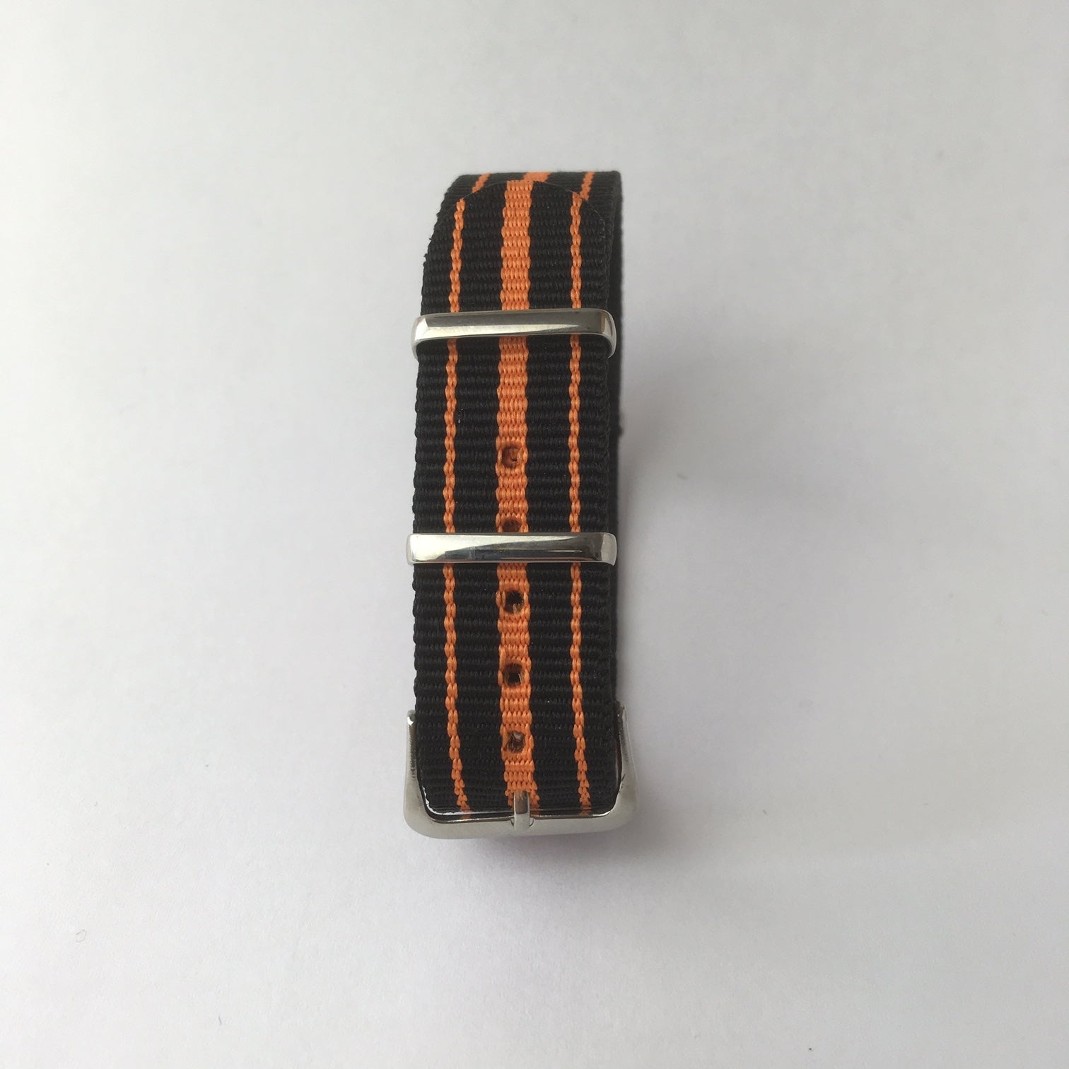 Black & Orange 3 Stripes Nato Strap