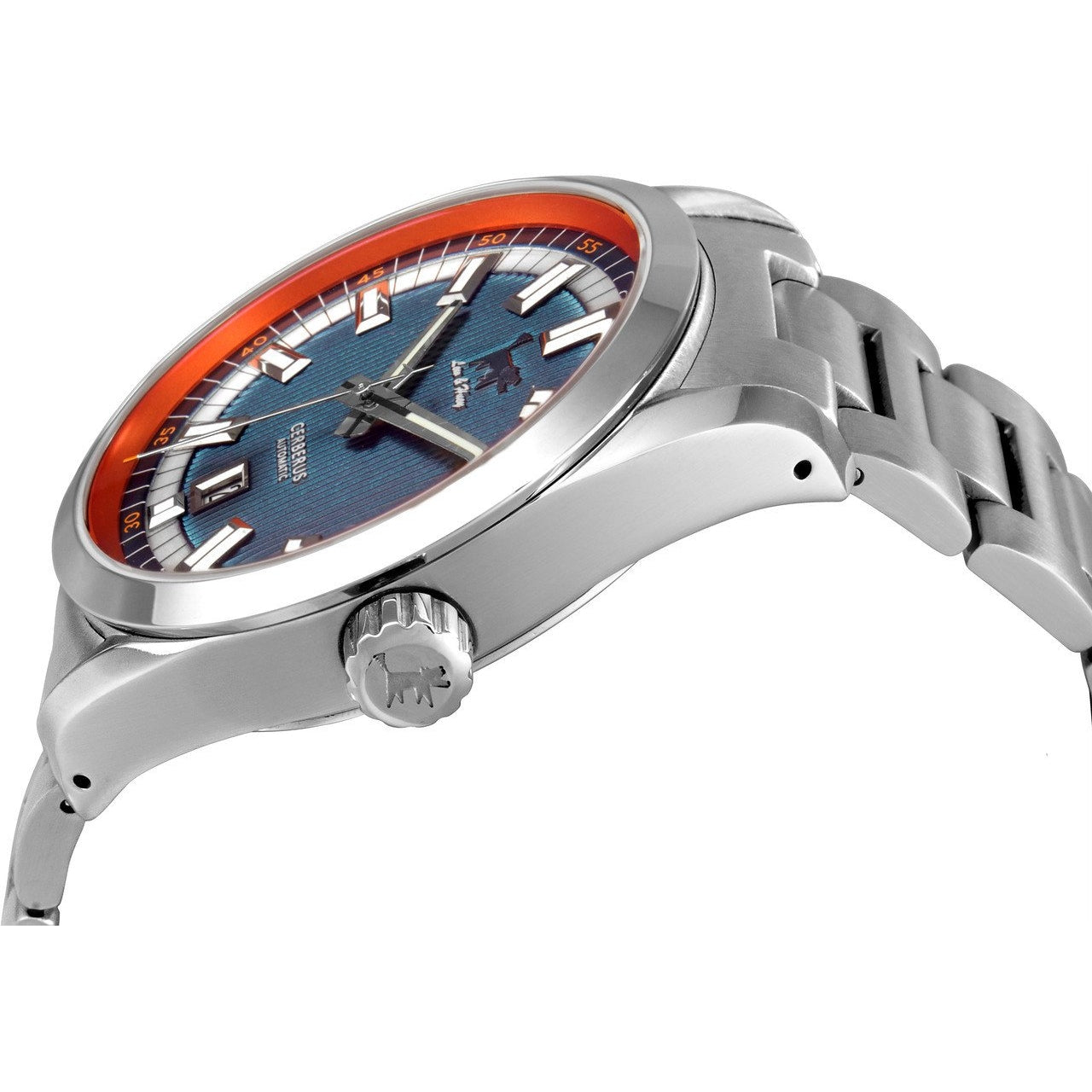 Lew and Huey Cerberus Automatic Watch (Blue & Orange) - Watchfinder General - UK suppliers of Russian Vostok Parnis Watches MWC G10
 - 2
