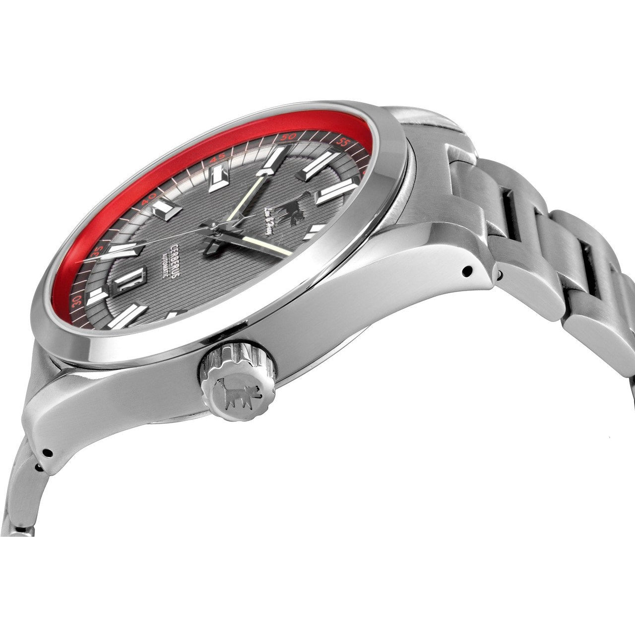 Lew and Huey Cerberus Automatic Watch (Grey & Red) - Watchfinder General - UK suppliers of Russian Vostok Parnis Watches MWC G10
 - 2