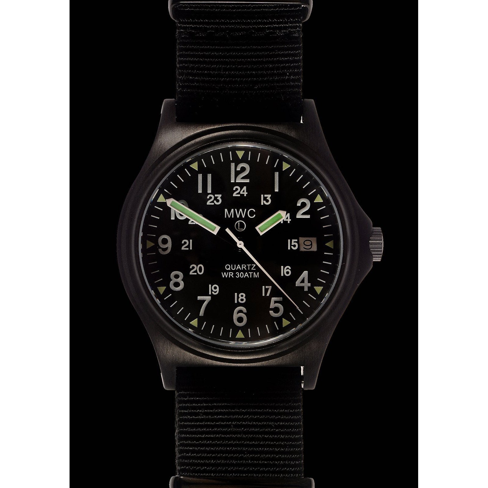 MWC G10 300m / 1000ft Water resistant Limited Edition Military Watch in Black PVD Finish with Sapphire Crystal on NATO Strap