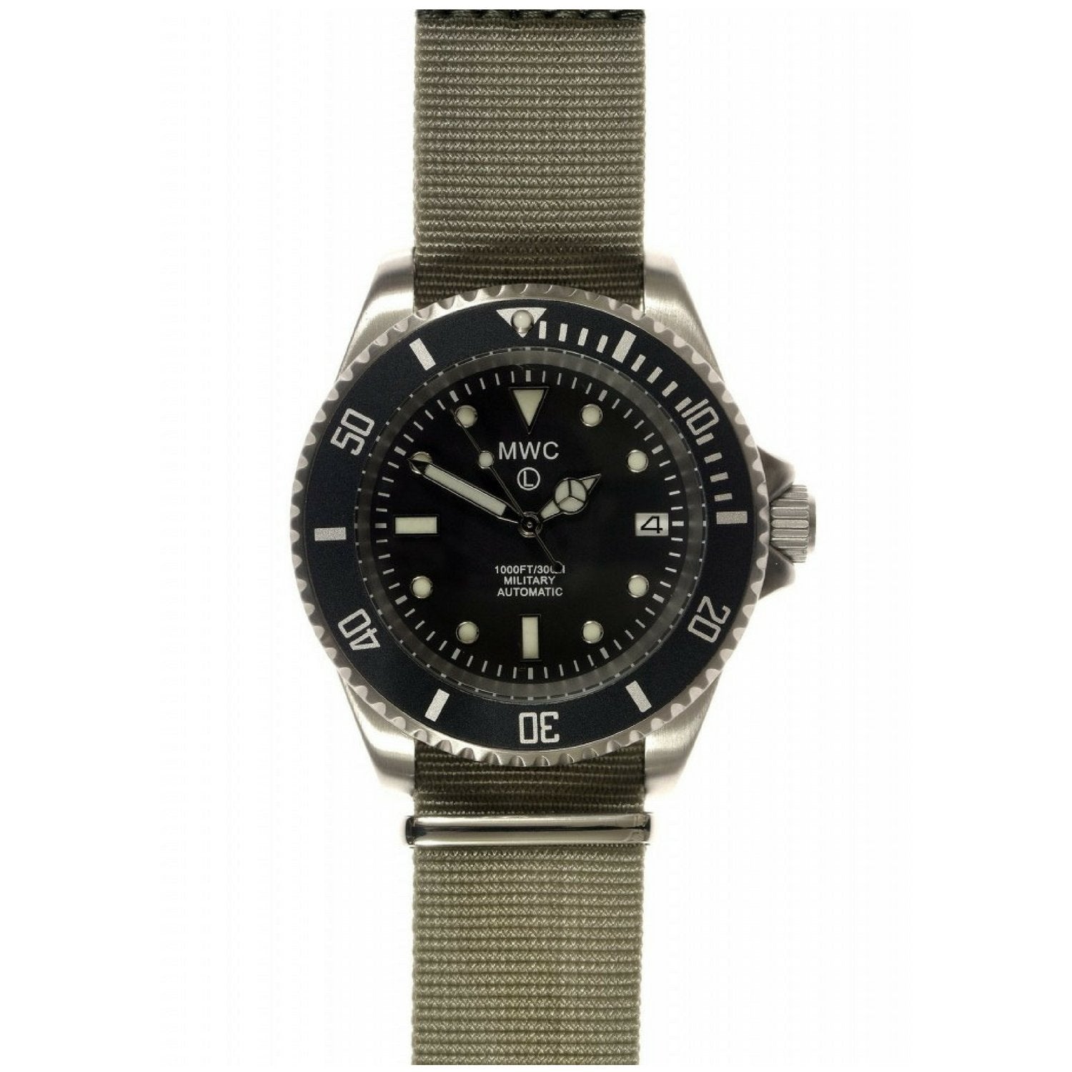 MWC Automatic Military Divers Watch, Sapphire Crystal and Ceramic Bezel on NATO