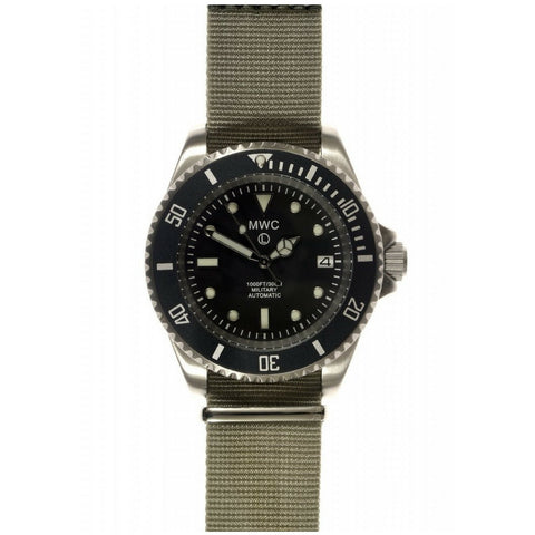 MWC Automatic Military Divers Watch, Sapphire Crystal and Ceramic Bezel on NATO