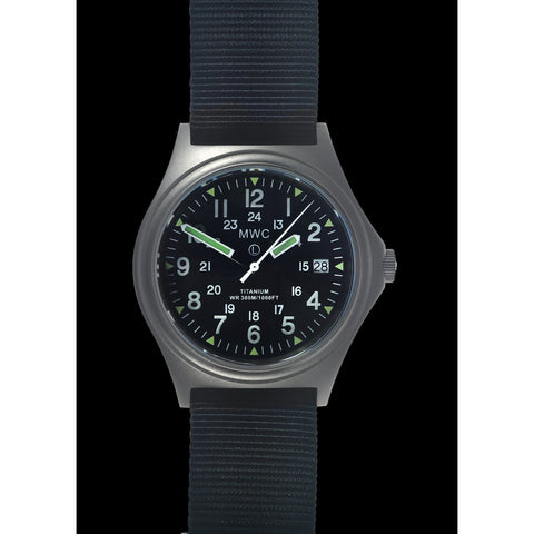 MWC Titanium General Service Watch, 300m Water Resistant, 10 Year Battery Life, Luminova, Sapphire Crystal and 12/24 Dial Format Date or Non Date