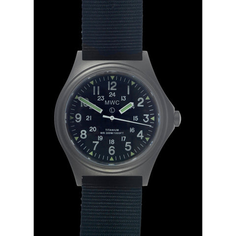 MWC Titanium General Service Watch, 300m Water Resistant, 10 Year Battery Life, Luminova, Sapphire Crystal and 12/24 Dial Format Date or Non Date