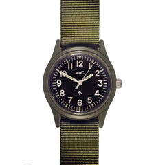 MWC Classic 1960s/70s European Pattern Quartz Watch (Black or Olive)