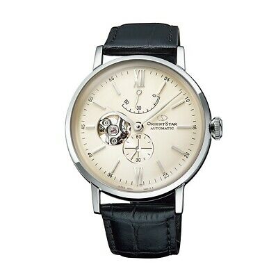 Orient Star Classic Semi Skeleton Automatic Watch with Leather Strap RE-AV0002S00B