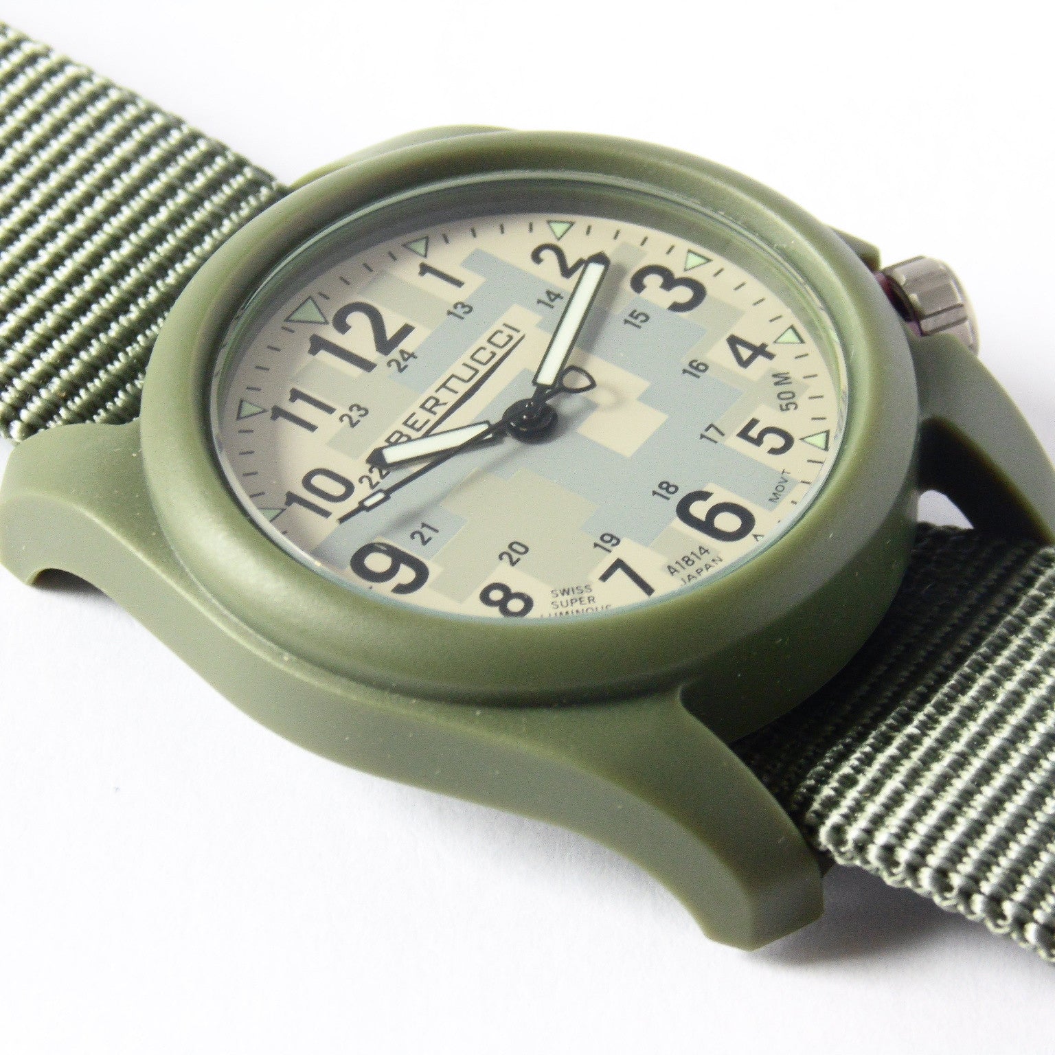 Bertucci DX3 Field Resin Watch, Olive Drab Nylon Strap, Digicam Camouflage Dial 11032 - Watchfinder General - UK suppliers of Russian Vostok Parnis Watches MWC G10
 - 3