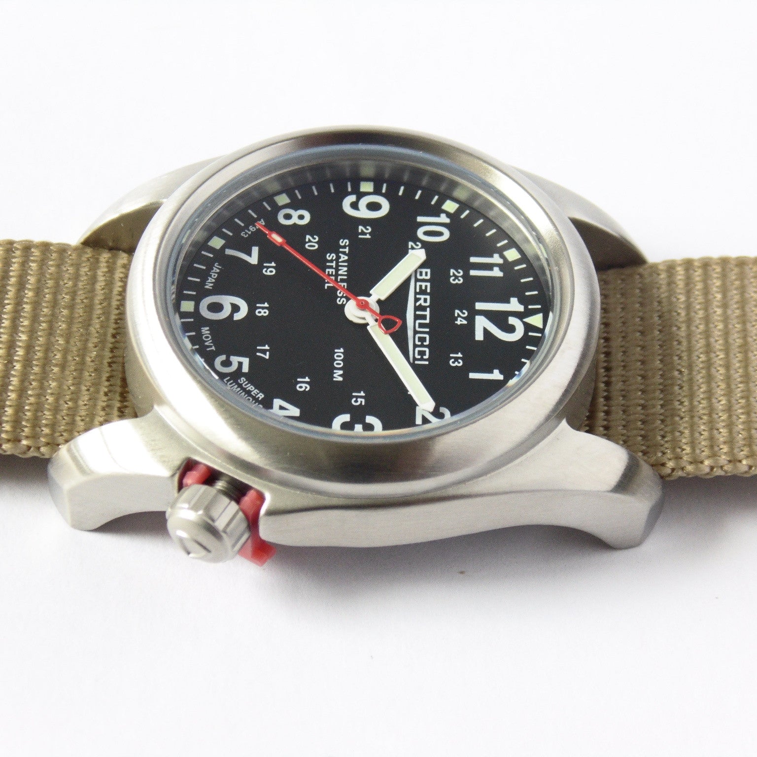 Bertucci 11052 A-2S Field Watch (Defender Khaki Strap) - Watchfinder General - UK suppliers of Russian Vostok Parnis Watches MWC G10
 - 4