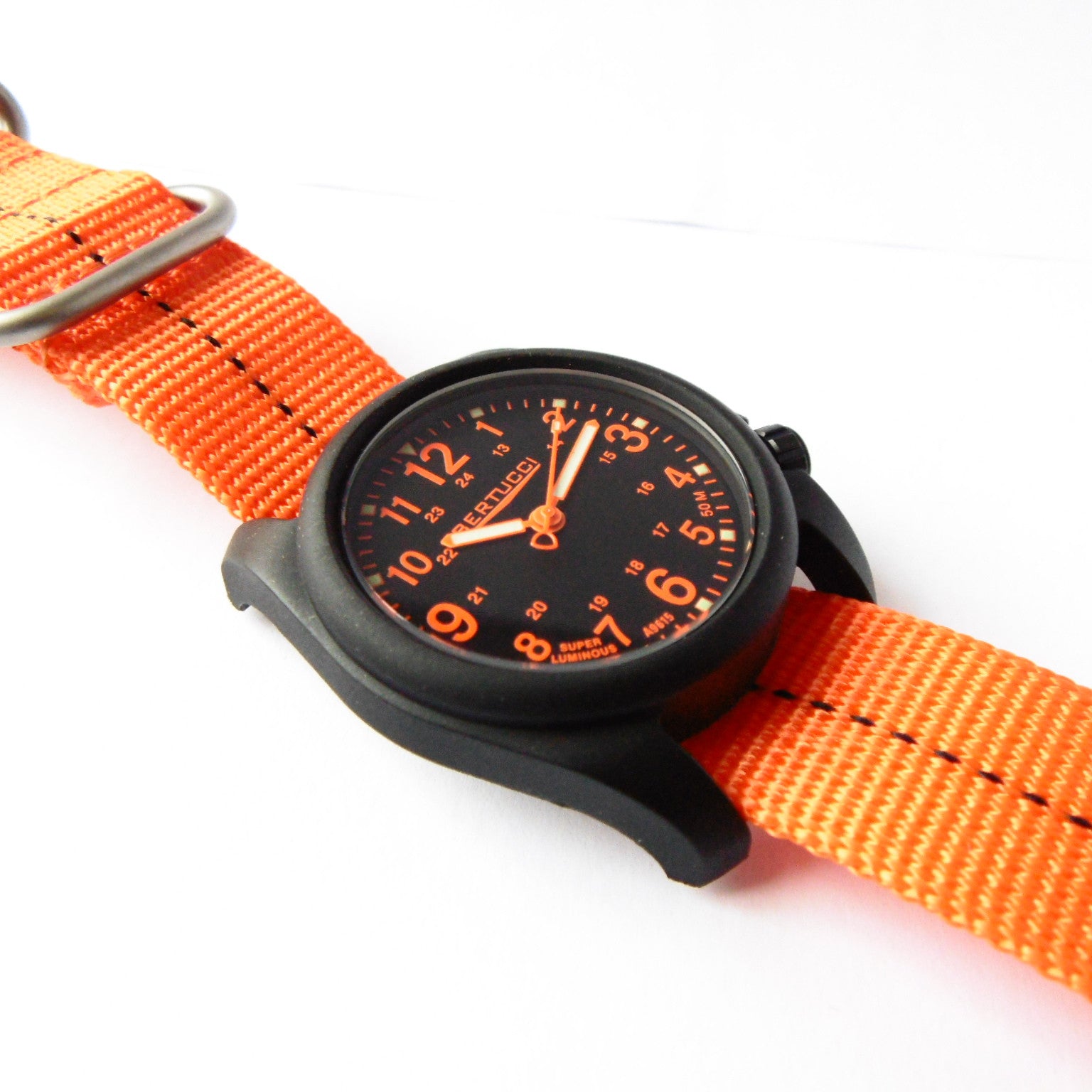 Bertucci DX3 Plus Field Resin Watch (Dash-Striped Orange Nylon Strap) 11042 - Watchfinder General - UK suppliers of Russian Vostok Parnis Watches MWC G10
 - 2