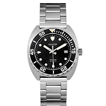 Pantor Sea Lion Automatic Divers Watch Black 300M Stainless Steel