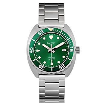 Pantor Sea Lion Automatic Divers Watch Green 300M Stainless Steel