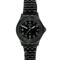 MWC G10 300m / 1000ft Water resistant Black PVD Steel Military Watch with Sapphire Crystal on Bracelet