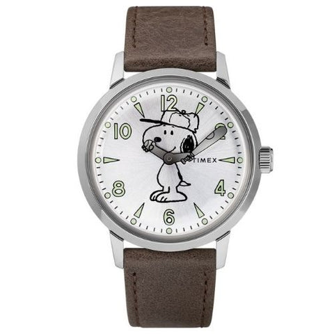 Welton Timex X Peanuts Featuring Snoopy Leather Watch - TW2R94900D7PF